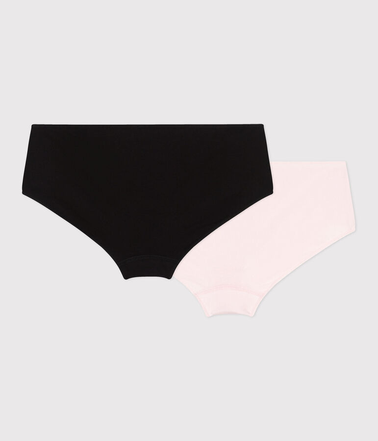 Set di 2 shorty in cotone ed elastan tinta unita donna multicolore