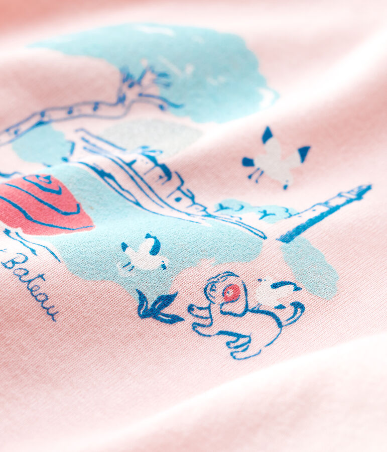 Blusa manica corta con colletto beb&egrave; femmina rosa