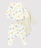 Completo 3 pezzi bebè in tubique biologico con scimmiette bianco MARSHMALLOW/bianco MULTICO
