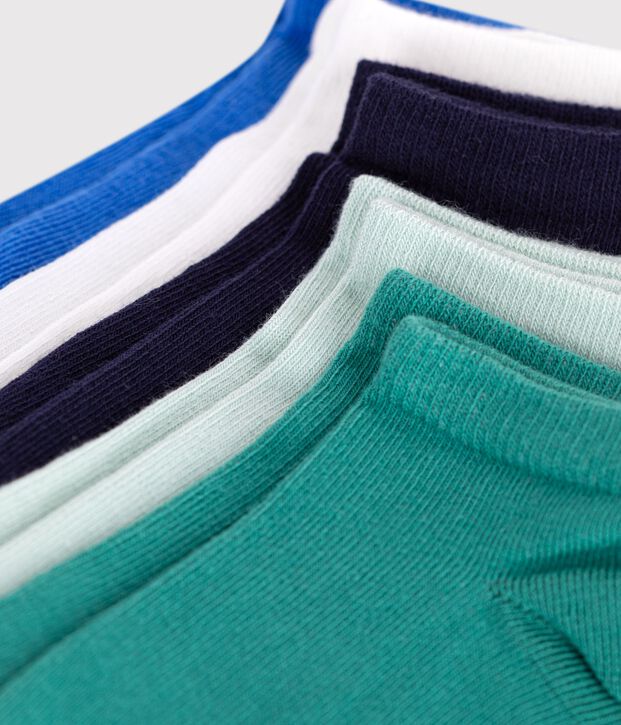 5 paia di calzini in cotone tinta unita bambino multicolore