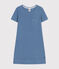 Camicia da notte bambino in cotone traforato a tinta unita blu BEACH