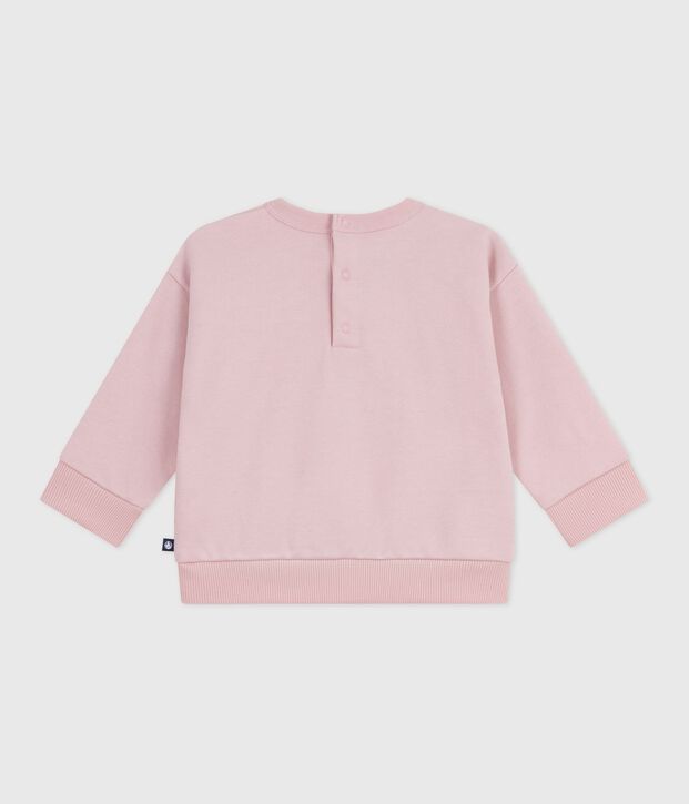 Felpa in cotone con ricamo Petit Bateau neonato rosa