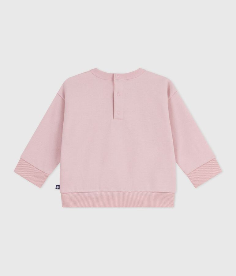 Felpa in cotone con ricamo Petit Bateau neonato rosa