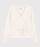 Cardigan scaldacuore in cotone leggero Donna bianco MARSHMALLOW