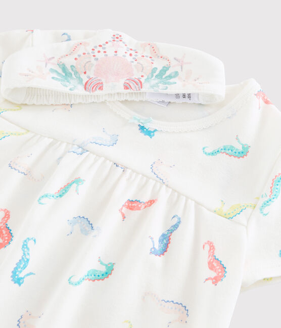 Camicia da notte in cotone bianco MARSHMALLOW/bianco MULTICO