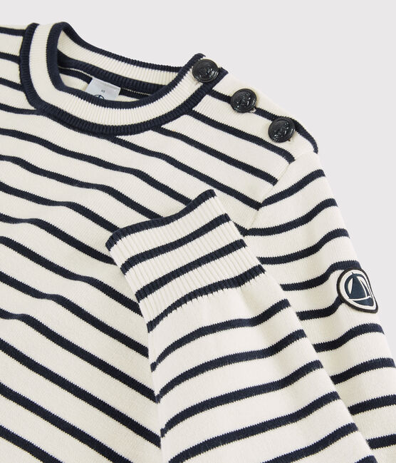 Pull marinaro in cotone Donna bianco MARSHMALLOW/blu SMOKING