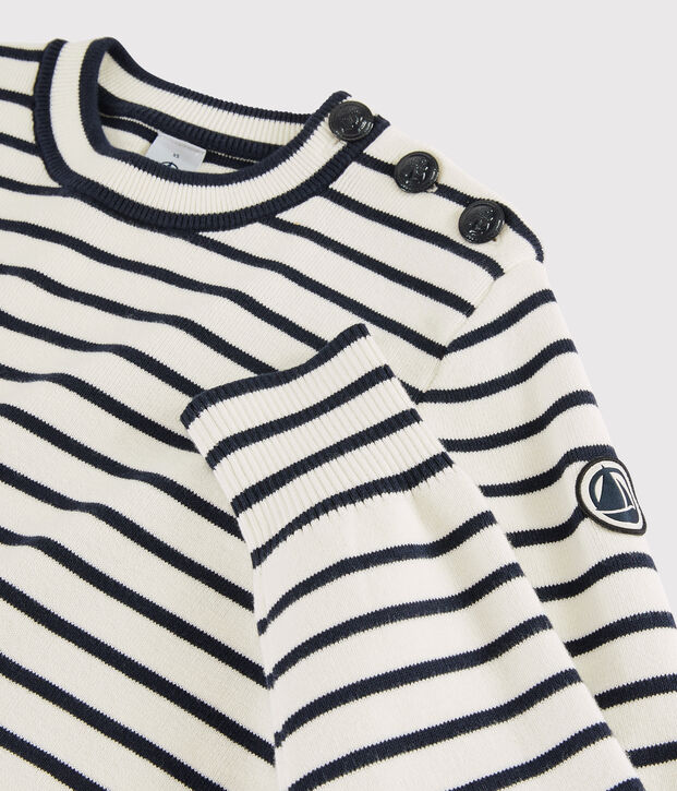 Pull marinaro in cotone Donna bianco/blu