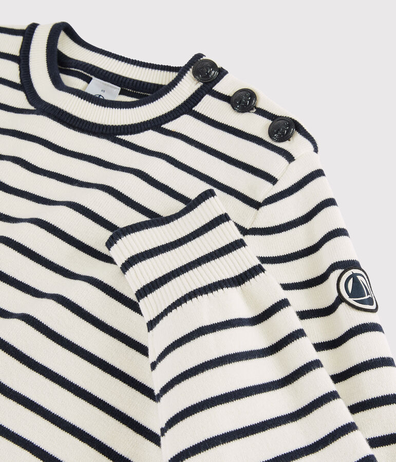 Pull marinaro in cotone Donna bianco/blu