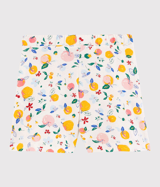 Shorts in cotone bambina bianco/multicolore