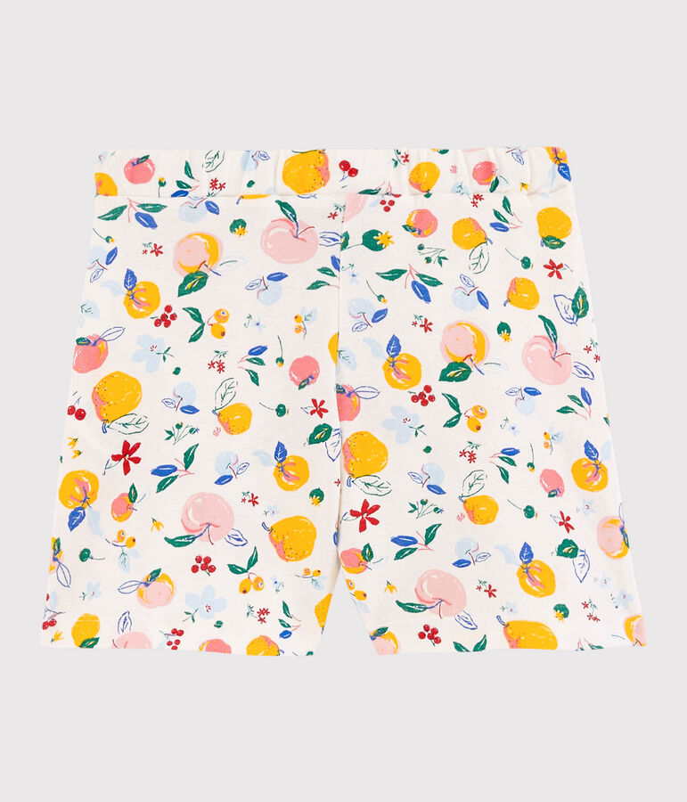 Shorts in cotone bambina bianco/multicolore