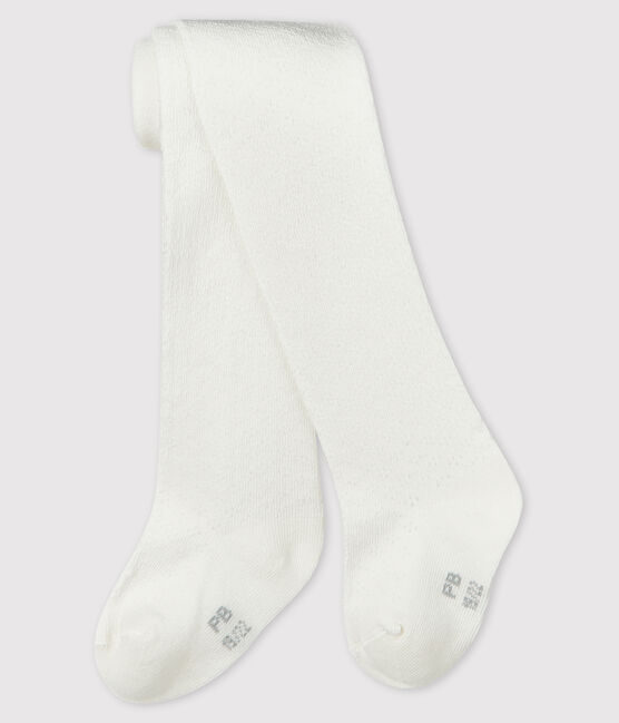 Collant traforato bebè femmina bianco MARSHMALLOW
