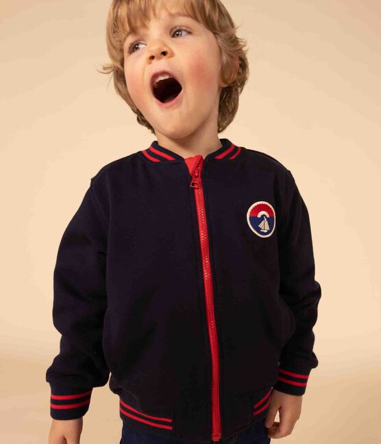 Letter jacket in jersey spesso per bambino blu SMOKING
