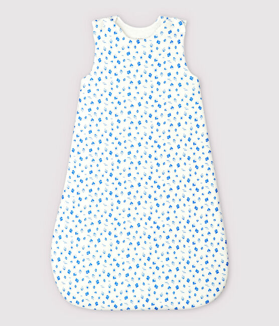 Sacco nanna barche bebè in cotone biologico bianco MARSHMALLOW/blu COOL
