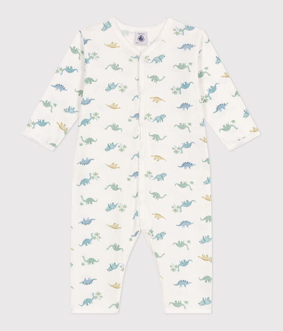 Pigiama senza piedini in cotone con dinosauri neonato bianco MARSHMALLOW/bianco MULTICO