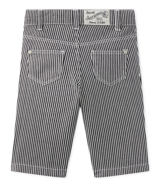 Pantaloni per bebè maschio a righe blu SMOKING/bianco MARSHMALLOW