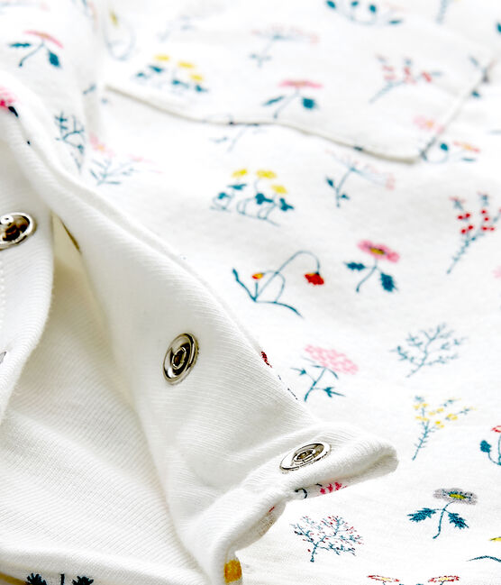 Tutina in tubique stampata per bebé femmina bianco LAIT/bianco MULTICO