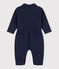Tutina lunga in jersey spesso per neonati blu SMOKING