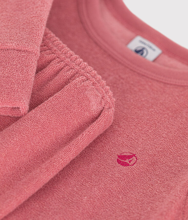 Pigiama in spugna bouclette spazzolata bambino rosa