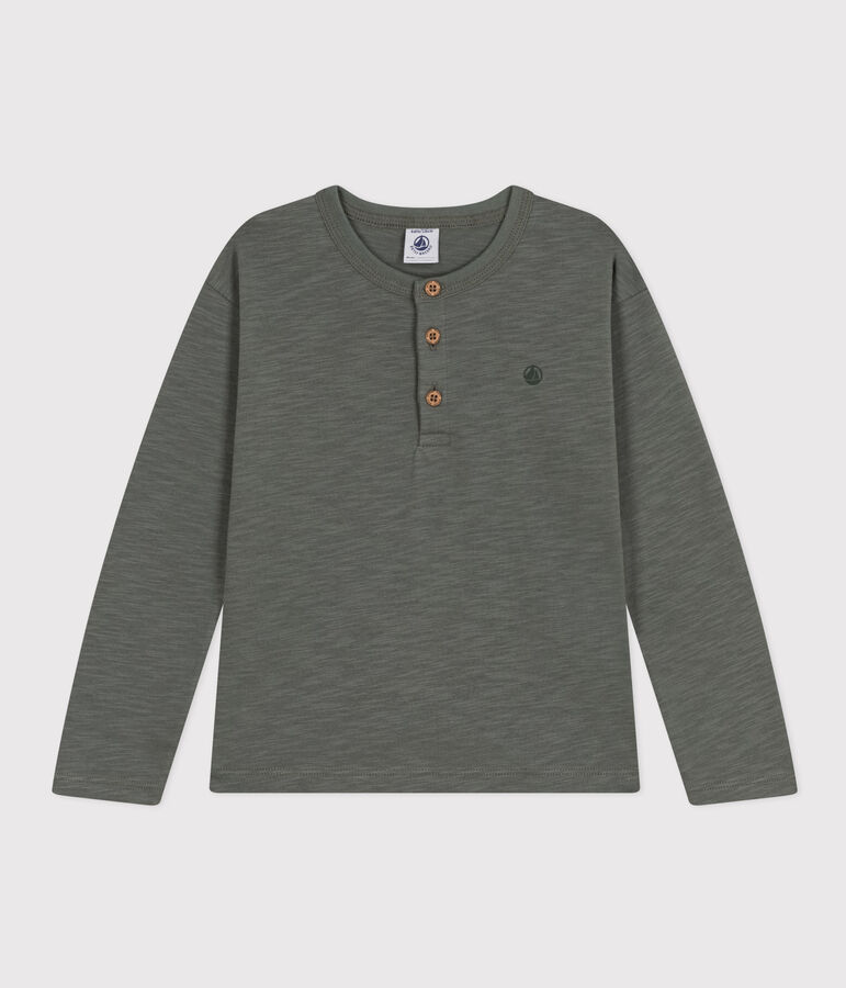 T-shirt a maniche lunghe in cotone bambino verde