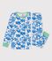 Pigiama stampa vegetale bambino in cotone bianco MARSHMALLOW/blu BRASIER