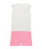 Pigiama corto bambina in lino/cotone bianco MARSHMALLOW/bianco MULTICO