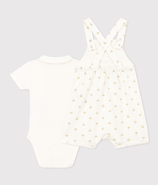 Completo tuta e body in cotone per neonati bianco/multicolore