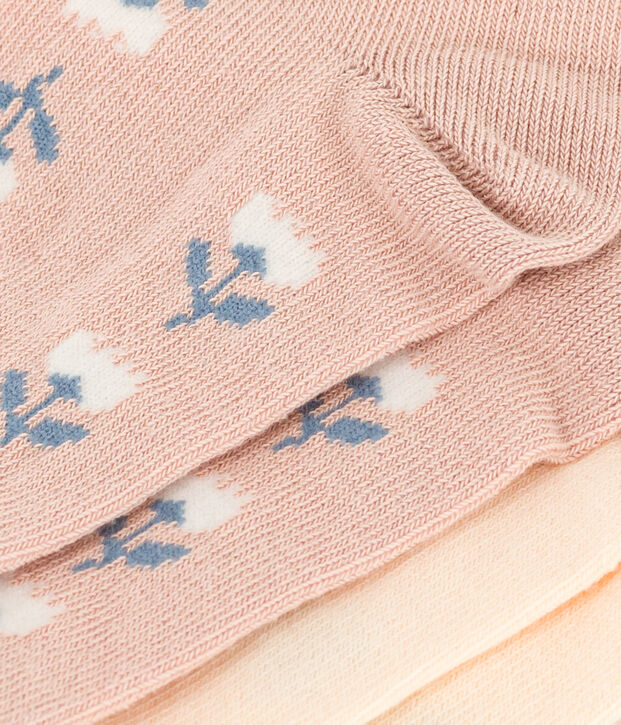 Set di 2 paia di calzini bambino in jersey di cotone a fiori multicolore