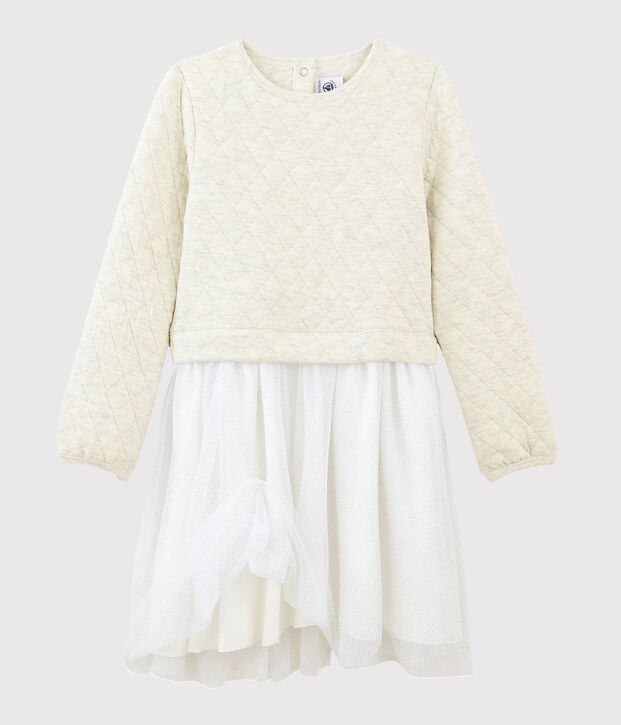 Abito maniche lunghe bambina beige