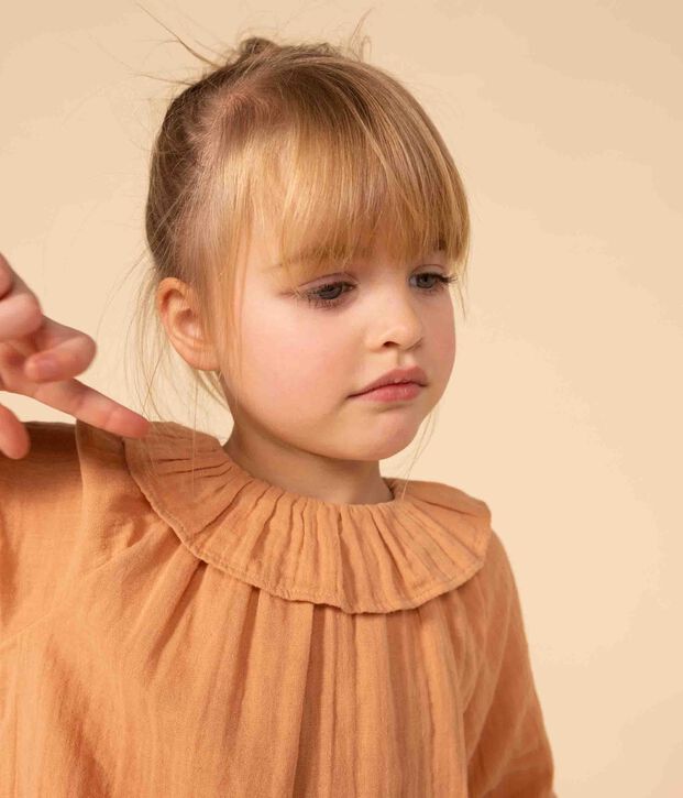 Blusa in garza di cotone bambina rosa