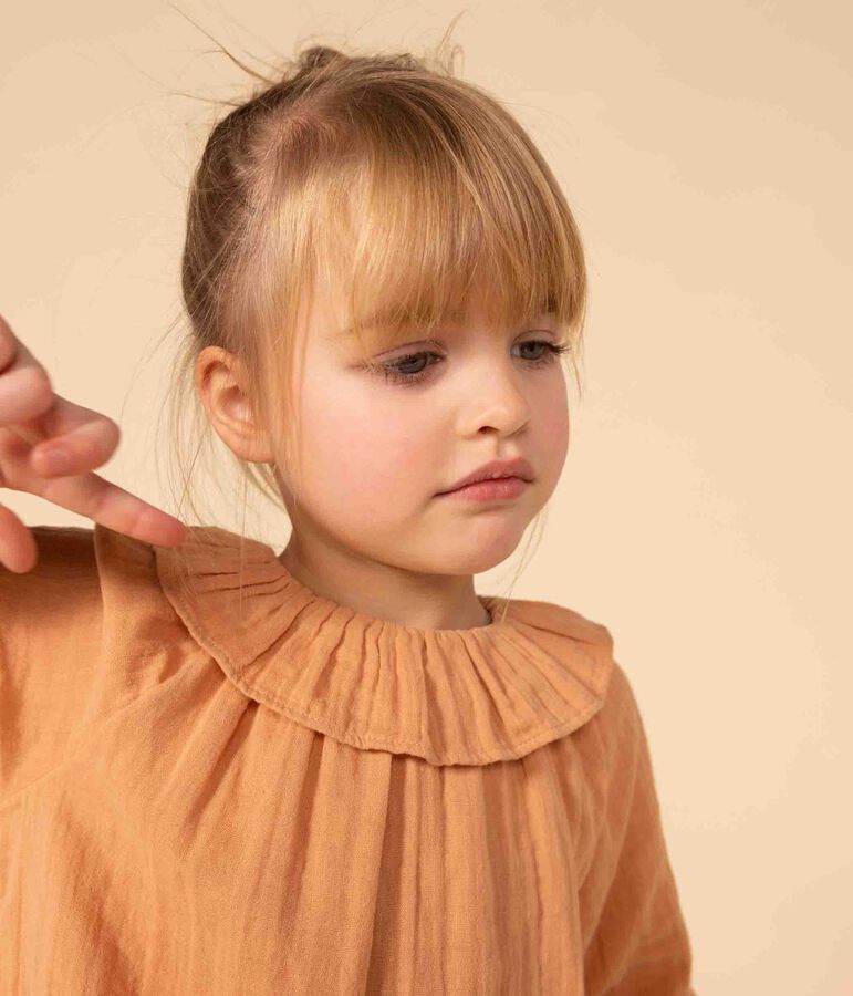 Blusa in garza di cotone bambina rosa SIENNA