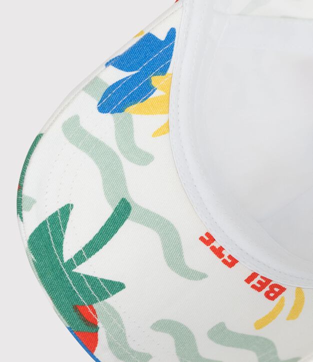 Berretto in cotone con stampa di palme bambino ecru/multicolore