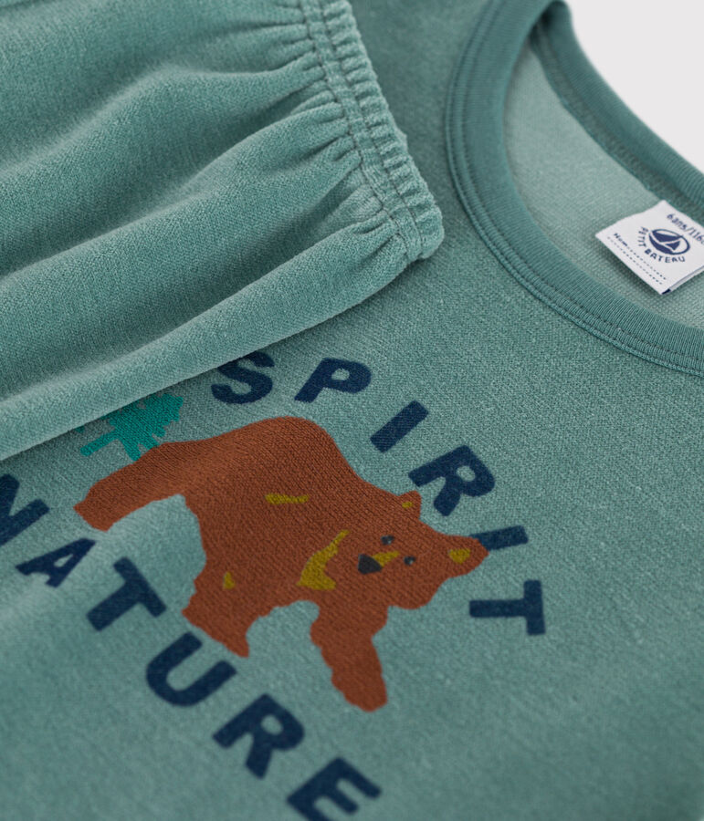 Pigiama bambino unisex in ciniglia verde/multicolore