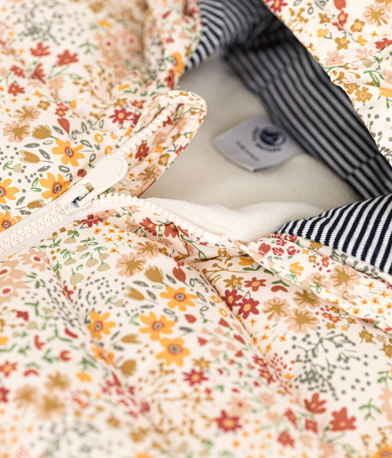 Piumino con cappuccio e stampa neonato bianco AVALANCHE/ MULTICO