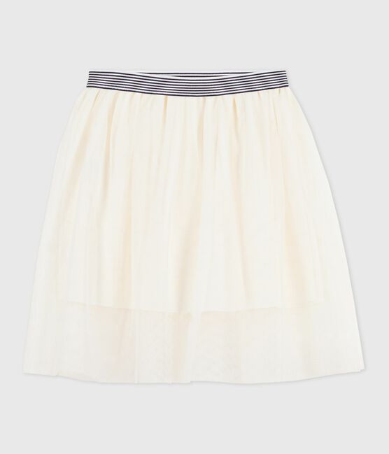 Gonna in tulle tinta unita con paillettes bambina ecru MILK
