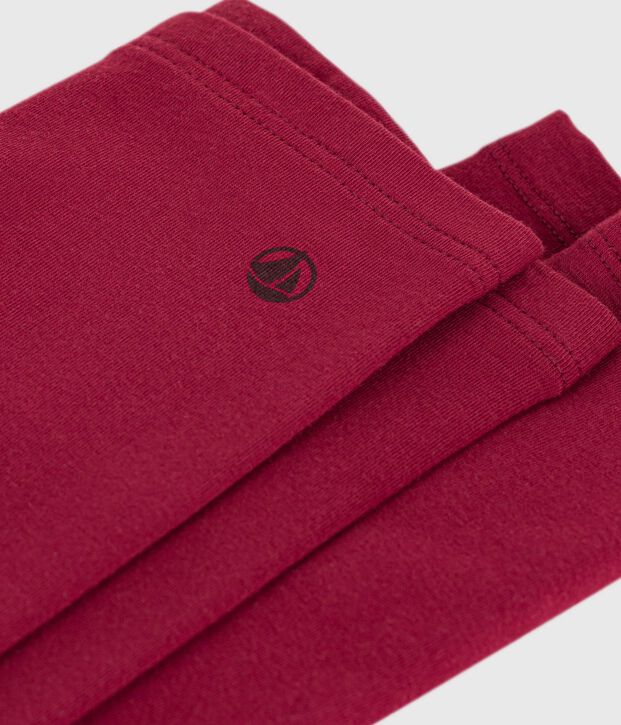 Leggings in cotone tinta unita bambina rosso