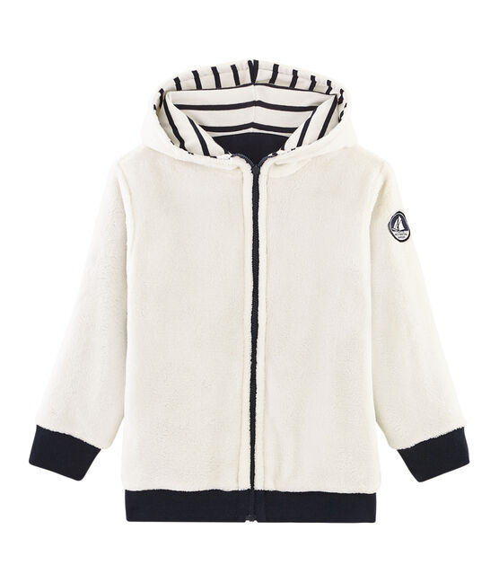 Felpa bambino reversibile con zip blu SMOKING