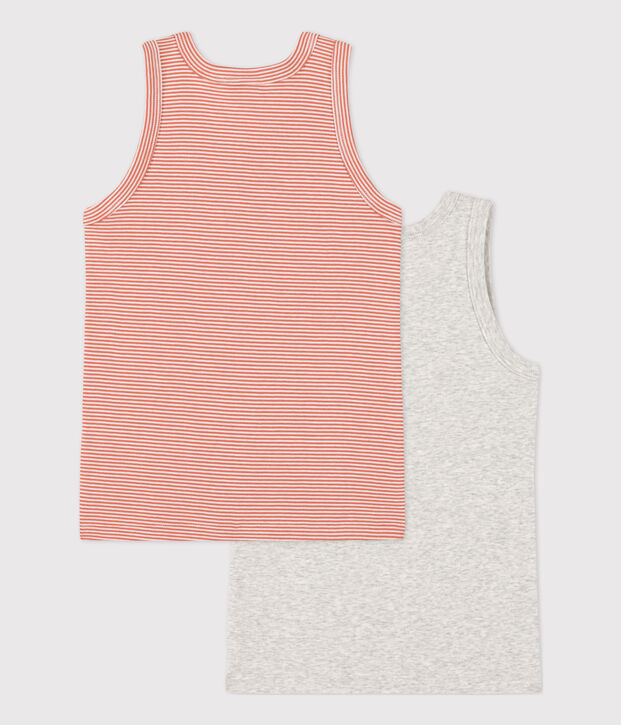 Set di 2 canottiere bimbo in cotone multicolore