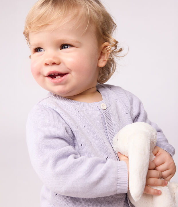 Cardigan in maglia di cotone tinta unita neonato PARME