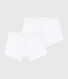 Confezione da 2 boxer bianchi bambino