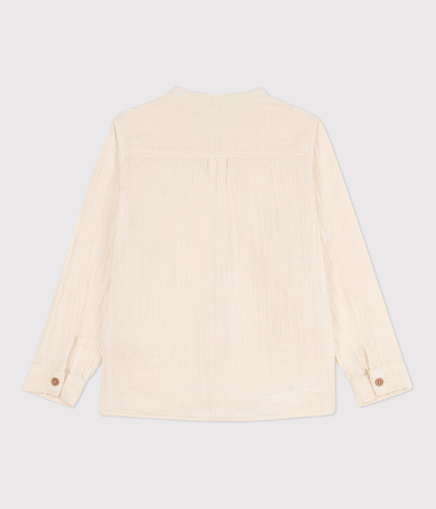 Camicia in garza di cotone bambino ecru