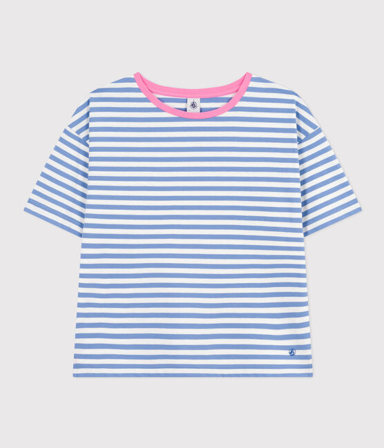 T-shirt LE BOXY in cotone rigato donna GAULOISE/ MARSHMALLOW
