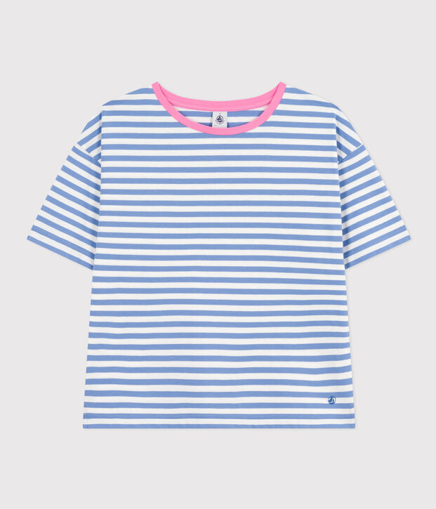T-shirt LE BOXY in cotone rigato donna blu/bianco
