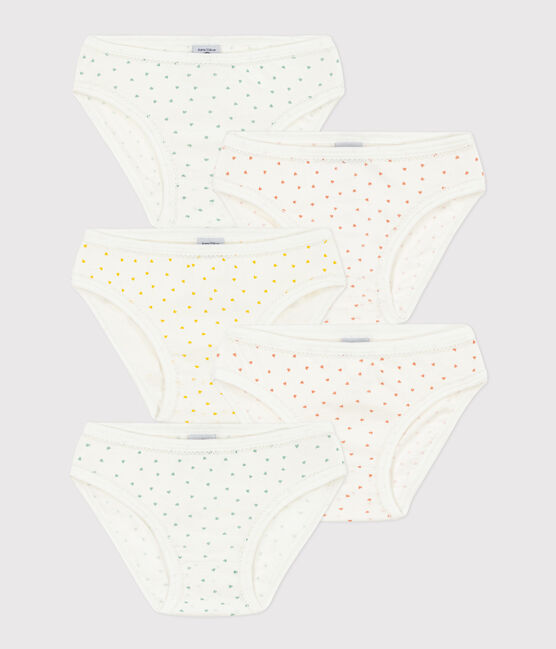 Set di 5 slip bambina in cotone a cuoricini variante 1