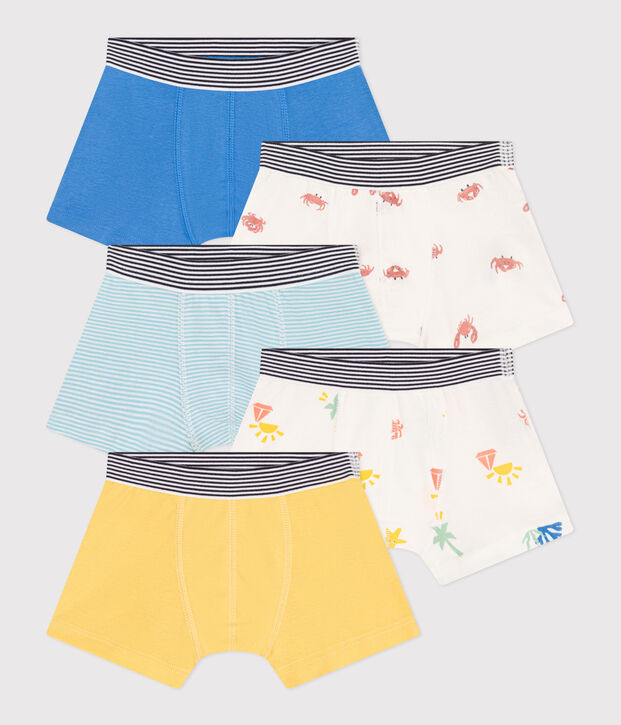 Set di 5 boxer in cotone con stampa bambino multicolore