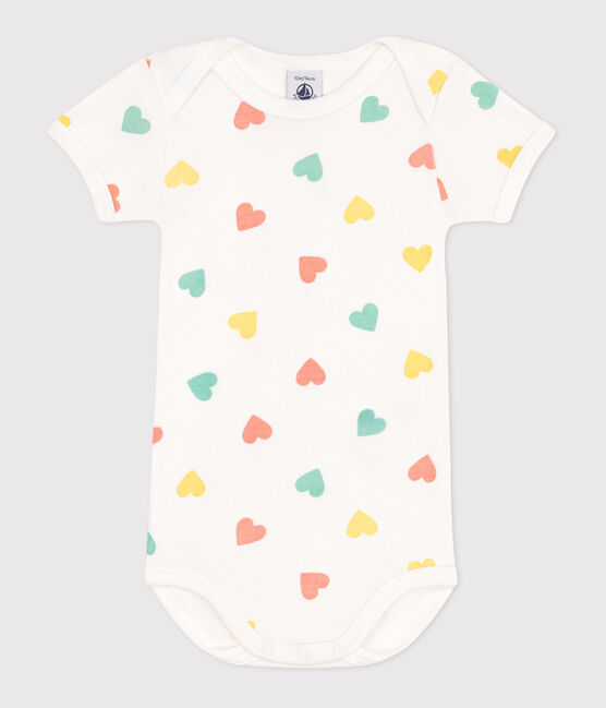 Body a maniche corte in cotone con stampa neonato blu MARSHMALLOW/ AQUATIC