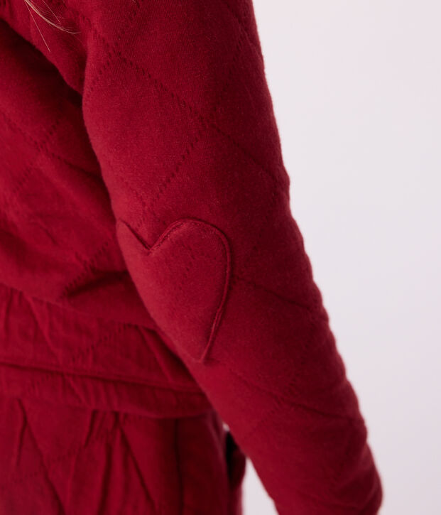 Cardigan in cotone tinta unita bambino rosso