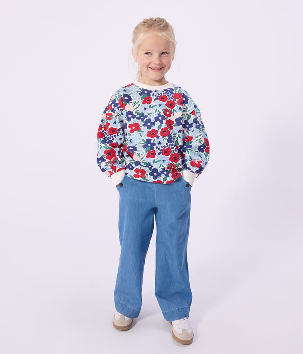 Pantaloni in denim bambina blu
