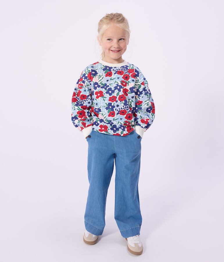 Pantaloni in denim bambina blu