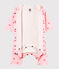 Bodyjama senza piedi bebè femmina a costina 1x1 fantasia rosa VIENNE/bianco MULTICO