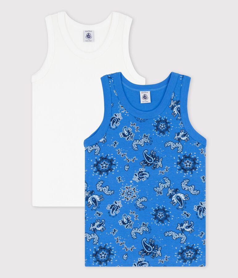 Confezione da 2 canottiere bandana bambino in cotone biologico multicolore